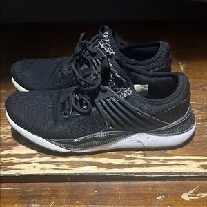 Black and White Puma Athletic Shoes